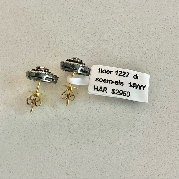 One of a kind Chocolate and white Diamond Earring - Picture 9 of 12